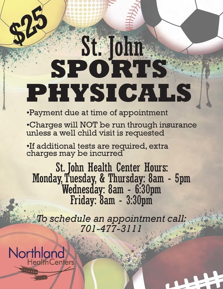 Sports Physicals St John School District 3